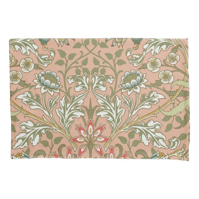 Funda De Cojín William Morris Hyacinth Flower Rosa Art (Anverso)