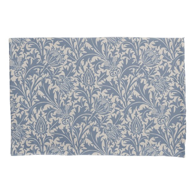 Funda De Cojín William Morris Thistle Sage Blue Pattern (Anverso)