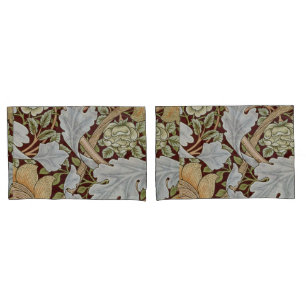 Funda De Cojín William Morris Vintage Flor Floral Blanco Rojo