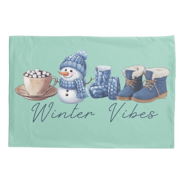 Funda De Cojín Winter Vibes Friendly Snowman (Reverso)