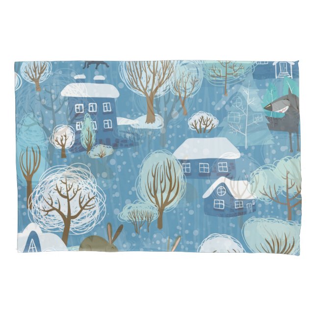 Funda De Cojín Winter Wonderland: Patrón escénico (Anverso)