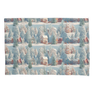 Funda De Cojín Winter Wonderland Voxel Art