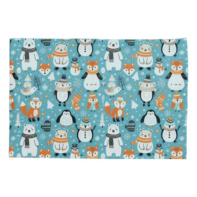 Funda De Cojín Winter Woodland Friends in Cozy Knits (Reverso)