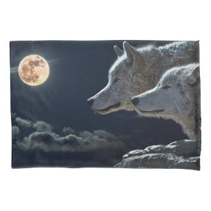 Funda De Cojín Wolves Pareja Diseño Personalizado Monograma