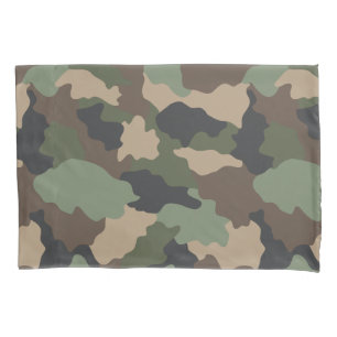 Funda De Cojín Woodland Camo Khaki Tan Black Monograma