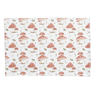 Funda De Cojín Woodland Frogs & Fly Agaric Mushrooms Watercolor