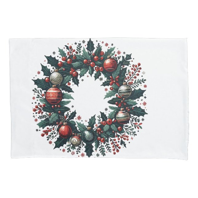 Funda De Cojín Wreath navidades (Anverso)