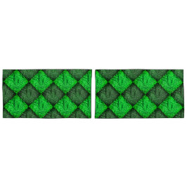 Funda De Cojín Xadrez verde Falsa ou folhas de coqueiro.