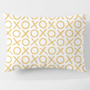 Funda De Cojín XOXO Abrazos y Besos Amarillo Blanco Patrón Modern