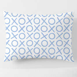 Funda De Cojín XOXO Abrazos y Besos Patrón Moderno Azul y Blanco