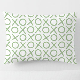 Funda De Cojín XOXO Abrazos y Besos Patrón Moderno Verde Blanco