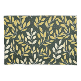 Funda De Cojín Yellow and Cream Leafy Branches Pattern 