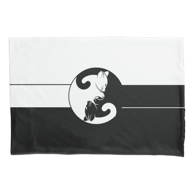 Funda De Cojín Yin yang gatos (Anverso)