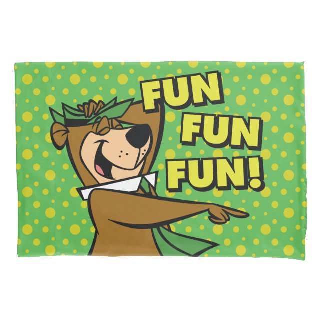 Funda De Cojín Yogi Bear Fun Fun Fun (Anverso)
