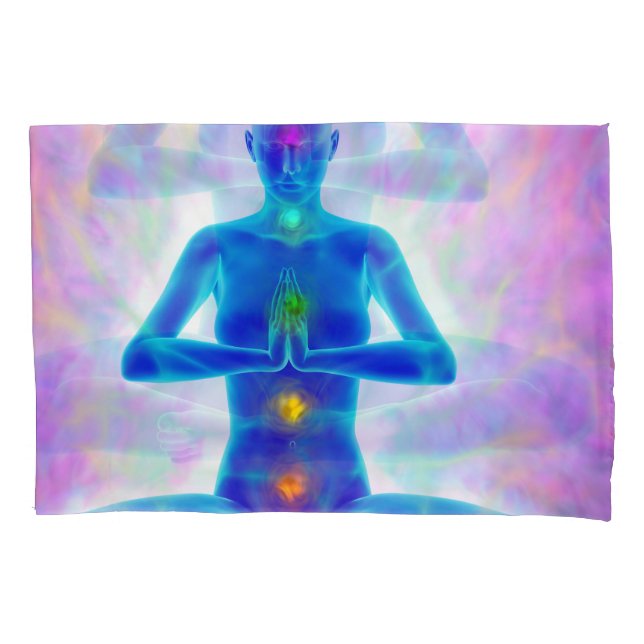 Funda De Cojín yogi, yoga, sistema chakra, energía, chi, aura, sa (Anverso)