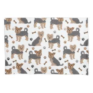 Funda De Cojín Yorkshire Terrier Paws and Bones Yorkie Dog