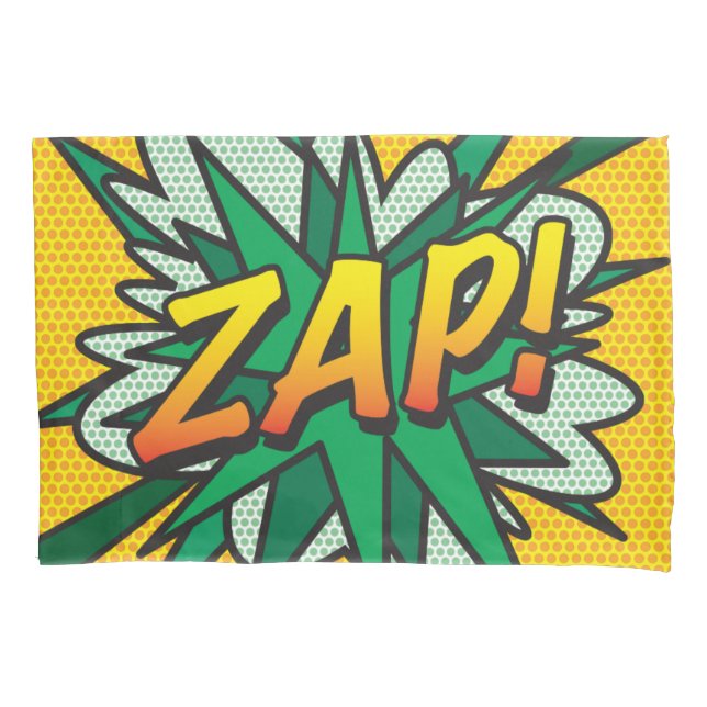 Funda De Cojín ZAP KAPOW Diversión Retro Arte Pop Comic (Anverso)