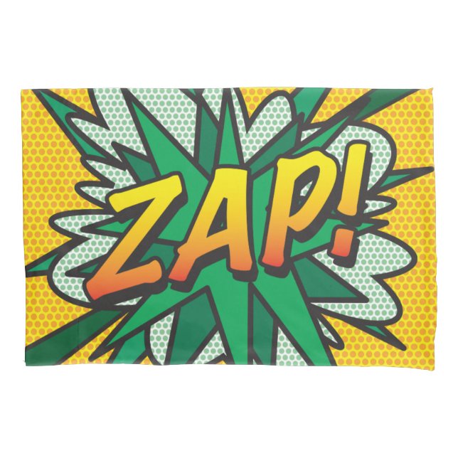 Funda De Cojín ZAP KAPOW Fun Retro Libro Pop Art (Anverso)