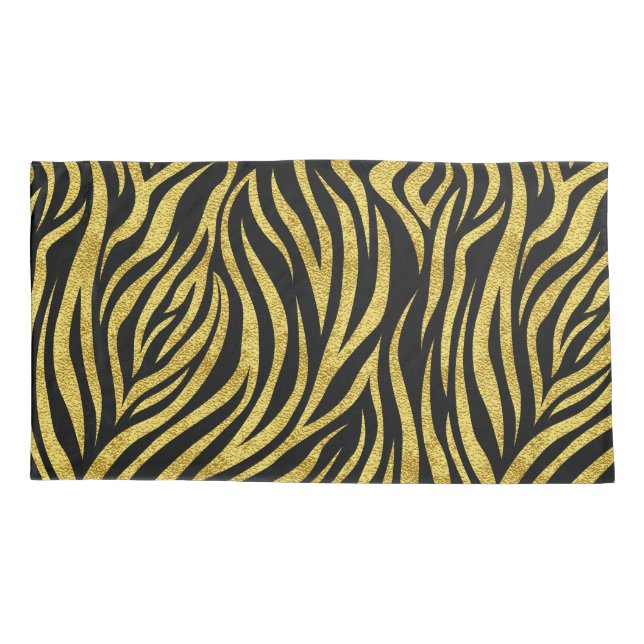 Funda De Cojín Zebra Print Black Gold (Reverso)