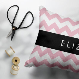 Funda De Cojín Zigzag Rosado, Chevron Rosa, Patrón De Ondas, Su N