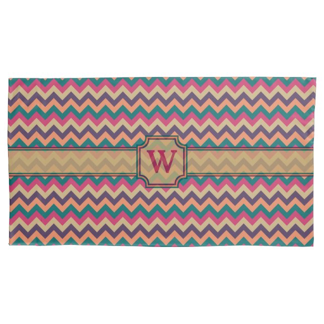 Funda de cojín zigzag tropical (Anverso)