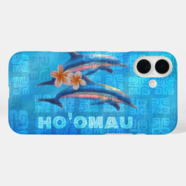 FUNDA de Collage Primitivo para delfines Hawaianos