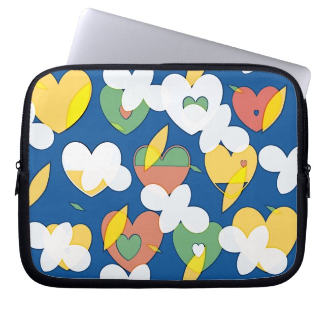 Funda de computadoras de Kawaii Big Heart nublado (Frente)