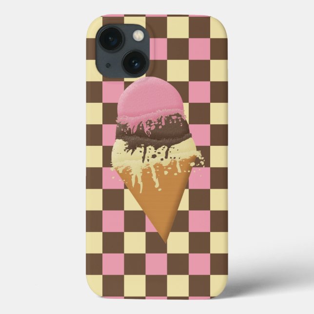 FUNDA de conos de helado napolitano de IPhone (Reverso)