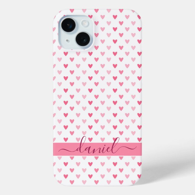 Funda de corazón rosado personalizado moderno pers (Reverso )