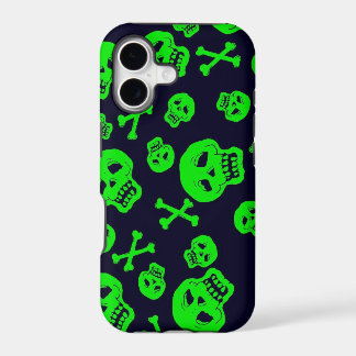 Funda de cráneos negros y verdes para iPhone 5