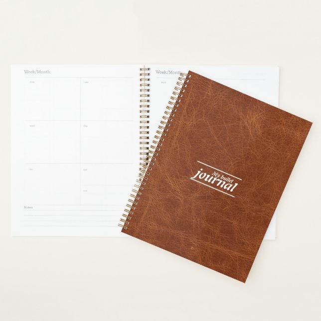 Funda de cuaderno con aspecto de cuero marrón clás (Demostración)