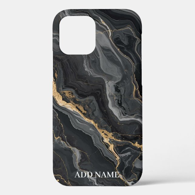 Funda de diseño de mármol de lujo - Añadir su nomb (Reverso )