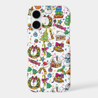 Funda de diseño de Navidad con clip art de Doodle
