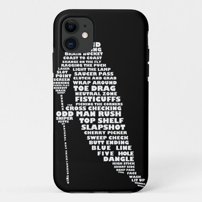 Funda de diseño de tipografía de jugador de hockey (Reverso)