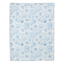 Blue White Watercolor Floral Pattern