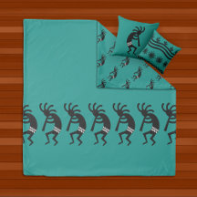 Diseño De Kokopelli En El Suroeste Verde azulado Y