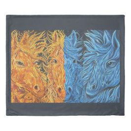 Funda De Edredón Equilibrio Eterno- Caballos- Llama gemela