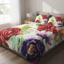 Flores de acuarela grandes de estilo vintage