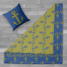 Nautical Anchors Naval Azul y Oro Reversible