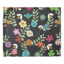 Patrón de fondo negro floral Boho Toalla de baño S