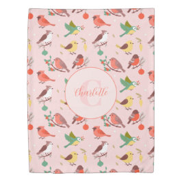 Funda De Edredón Winter Christmas Birds Personalized