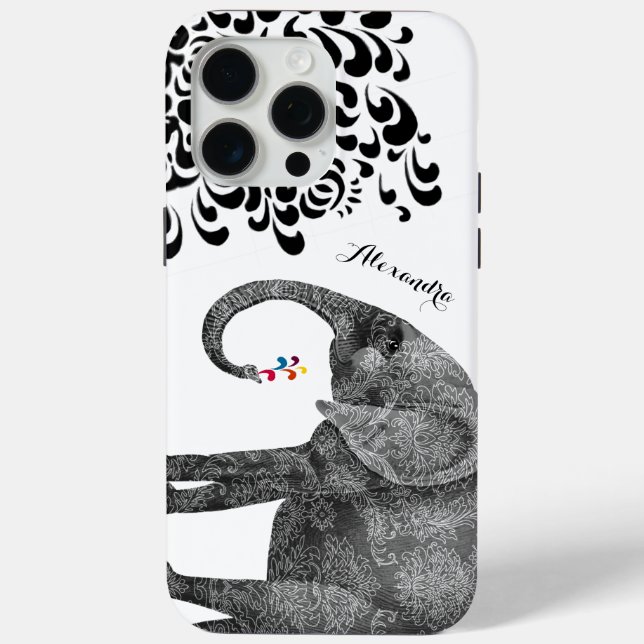 Funda de Elephant Damask iPhone 6 personalizado (Reverso )