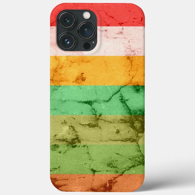 Funda de fondo de rayas grunge arcoiris Mate iPhon (Reverso )