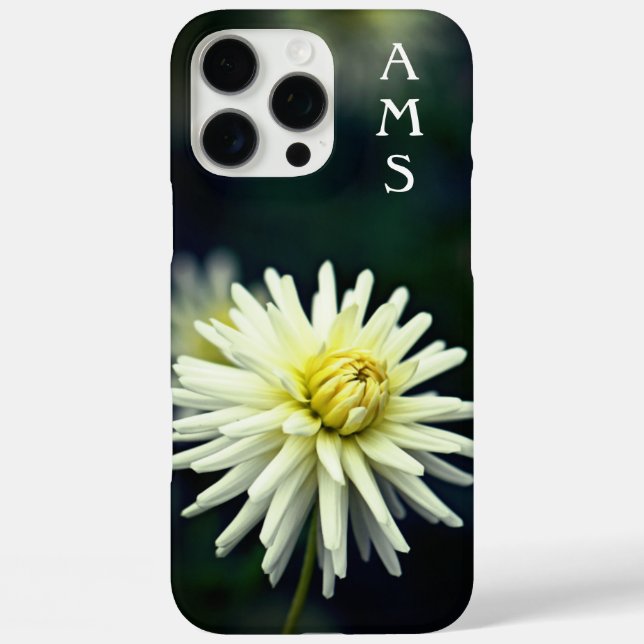 Funda de Iniciales Personales de Flores Blancas Da (Reverso )