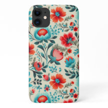 Funda de iPhone 11 con flor folclórico polaco