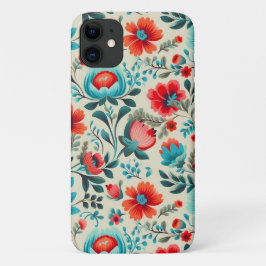 Funda de iPhone 11 con flor folclórico polaco