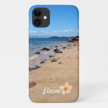 Funda de iPhone 11 de Frangipani Beach personaliza