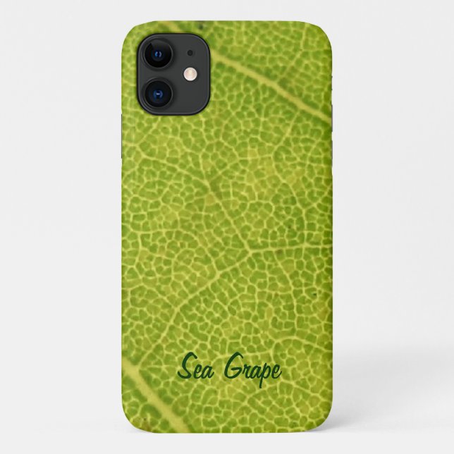 Funda de iPhone 11 de hoja de uva del Mar Verde (Reverso)