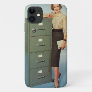 Funda de iPhone 11 "Lady & Her Filing Cabinet"