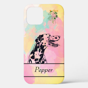 Funda de iPhone 12 de perro de Dalmacia con un res